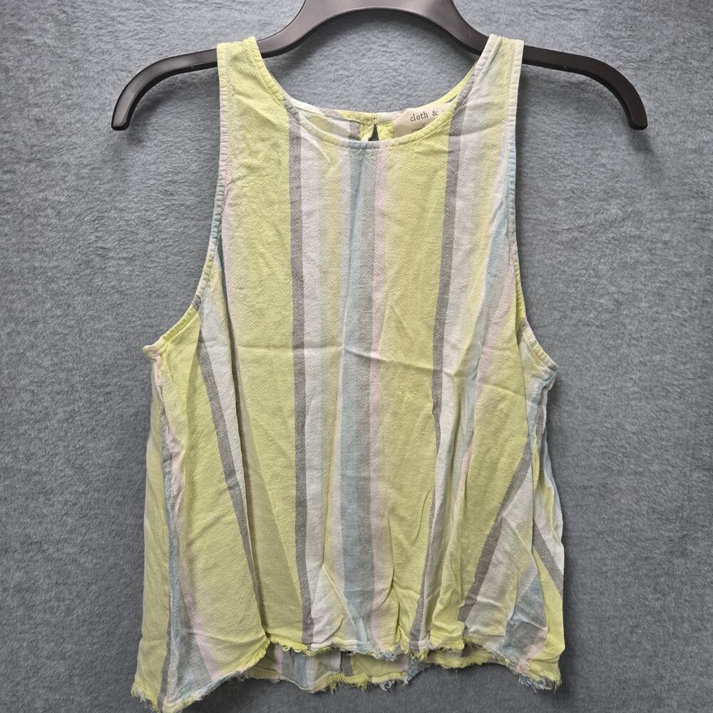 Cloth & Stone Striped Sleeveless Linen Blend Top Size Large